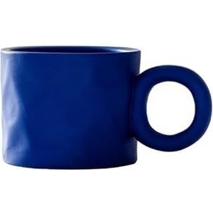 Koffiegeschenken keramische koffiemok handgemaakte beker ring handvat keramische mokken voor koffie porseleinen mok bierbekers drinkgerei mok (maat: 450 ml, kleur: blauw)