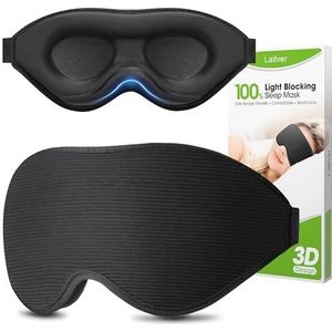 Laitver Slaapmasker voor Zijslapers, 2025 Bijgewerkt Ontwerp 3D-Oogmasker voor Vrouwen en Mannen, Lichtblokkerend en Ademend Slaapmasker met Verstelbare Elastische Band