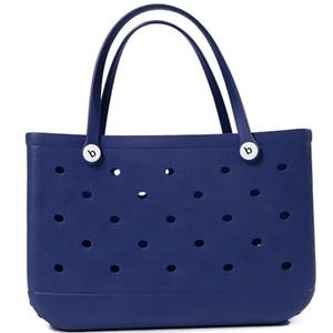 AYKANING Strandtas, mesh strandtas extra grote tas zomer EVA strandtas mand vrouwen picknick draagtas gaten waterdichte handtas zakje winkelen schoudertas, Donkerblauw, 47 33 22