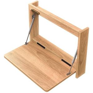 ZAWQFDZ Opvouwbare Wandtafel, Aan de Muur Gemonteerde Opvouwbare Tafel, Laptopwerkstation, met Neerklapbaar Blad, voor Keuken Eettafel Bureau Thuiskantoor(Natural,Medium)