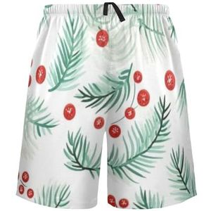 LI ZHI XIN Herenpyjamabroek, korte pyjamabroek, zomer casual shorts, elastische tailleband met trekkoord, rechte losse pasvorm met 2 zakken, S-XXL tropische boombes, Meerkleurig, M