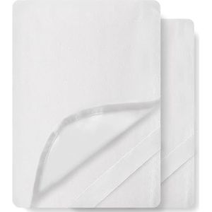 Flowen Matrasbeschermer 70x140cm Waterdichte Katoenen 2 St. Matrashoes Ademend voor Babywieg Vochtbescherming Anti-Mijt Hypoallergeen Antibacterieel voor Matras met 4 Elastische Hoeken Machinewasbaar