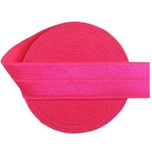 2 5 10 Yard 3/4"" 20mm effen glanzende FOE vouw over elastische spandex satijnen band haar stropdas hoofdband jurk naaien kant trim-virtueel roze-5 yards