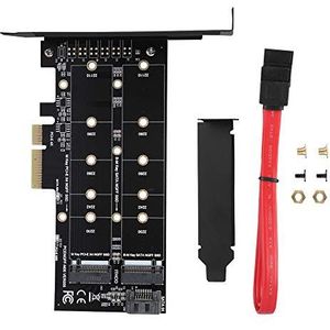 PCI Adapter Card, PCI-E 4X naar M.2 NVMe SSD NGFF Adapter Card met PCI-E Extender Riser Card B-key + M-key Expansion Dual Interface