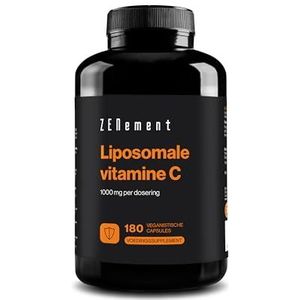 Liposomale vitamine C, 1000 mg per dosering, 180 Veganistische Capsules | Ondersteunt het immuunsysteem en vermindert vermoeidheid | Veganistisch, Sojavrij | Zenement