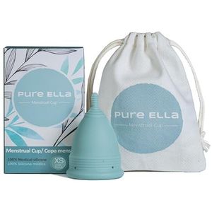 Pure Ella Menstruatiecup - Herbruikbare Zachte Siliconen Menstruatiecup - 12 Uur Dragen - Medische Kwaliteit & BPA-vrije Siliconen Cup - Milieuvriendelijk en Hypoallergeen Vrouwelijke Hygiëne - Maten XS, S, L
