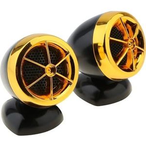 Tweeter auto Tweeters voor auto 2 stuks 1200W ingebouwde crossover autostereoluidsprekers, universele dome-tweeter, autoluidsprekers, audiogeluid voor auto's(Gold)