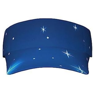 WYJLTTYT Beach Cartoon zonnebrandcrème voor volwassenen, stijlvolle en verstelbare zonnebescherming hoed voor dames en heren, Blauwe ster patroon, Eén Maat