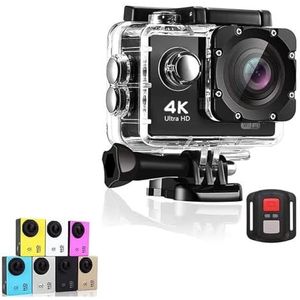 Actiecamera Professionele 4K Actie Camera Recorder 30FPS WiFi 2.0 Inch 30M Onderwater Waterdichte Helm Video-opname Cam Originele sport (Color : Black-Telecontrol, Size : No Card)