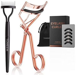 Wimperkrultang met kam, TOMEEM Professionele volumizing Lash Lift Kit Lash Curler met Refill Pads voor thuis en op reis, Rose Gold