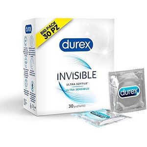 Durex Ultradunne condooms met hoge gevoeligheid, max. formaat, 30 condooms