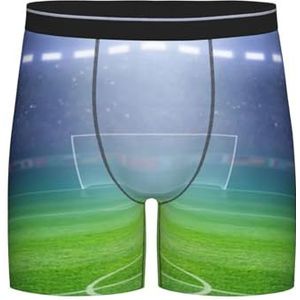 GRatka Boxer slips, heren onderbroek Boxer Shorts been Boxer Slip Grappige nieuwigheid ondergoed, voetbal groen stadion lichten voetbal, zoals afgebeeld, XXL