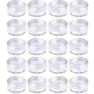 Medsuo 20 stuks kleine doorzichtige ronde reizen monster pot potten voor vrouwen crèmes make-up monster containers - 5 ml, Transparant