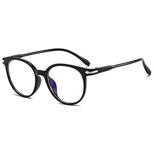 Suertree Myopia-bril met blauwlichtfilter, lichte bijziendheid, bril, scharnier, modieuze afstandsbril voor dames en heren, 959, zwart -3.0