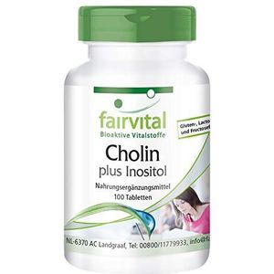 Fairvital | Choline tabletten met inositol - HOOG GEDOSEERD - VEGAN - 100 tabletten