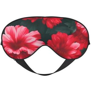 Rood Roze Bloemen Print Lichtgewicht Slaap Masker Ademend Lichtblokkerende Reizen Yoga Outdoor Avonturen