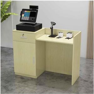 Receptiebalie Moderne receptiebalie met afsluitbare laden Displayplank Bureau Retail-kassa