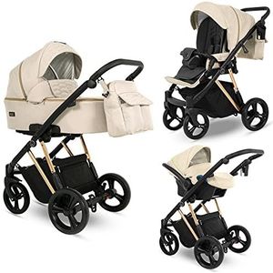 Kinderwagen 3in1 Isofix kinderzitje Buggy Faro van Lux4Kids Sand 06 2in1 zonder autostoel