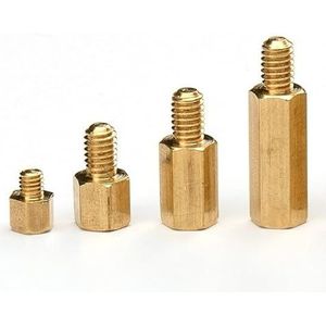 Zeshoekige koperen kolom, eenkopige stud kolom, M2 M2.5 M3 M4 M5 Stud Metrisch Hexagon Schroefdraad Pijler PCB Moederbord Spacer Bout Schroef(13mm 30pcs,M5 (Thread 7mm))