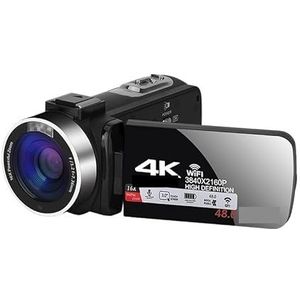 Videocamera, Volledige 4K Blog Videorecorder Streaming Camcorder Draagbare Outdoor UHD 48MP Digitale Vlog Camera's for Fotografie(128G SD Card,Generation 2)