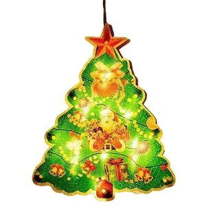 Kerst Raam Silhouet Lichten, Kerst hangend ornament oplichtende kerstman sneeuwpop elanden Jingle Bells, Nieuwe raamverlichting op batterijen voor decoratie van het kerstfeest thuis Baok