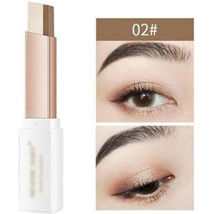 Dubbele kleur glitter oogschaduw stick matte oogschaduw make-up waterdichte tweekleurige Shimmer cosmetica schoonheid make-up tool (Size : 02)