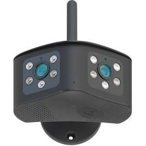 Bewakingscamera, 4K 8MP Wifi-camera met dubbele lens Buiten 180 ° Ultrabrede kijkhoek Menselijke detectie Home Security Surveillance Panoramische CCTV IP Cam(4K NO SD Card)
