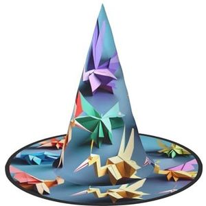 SSIMOO Origami Multicolor Papercraft kranen Halloween feesthoed, grappige Halloween-hoed, brengt plezier op het feest, maak je de focus van het feest