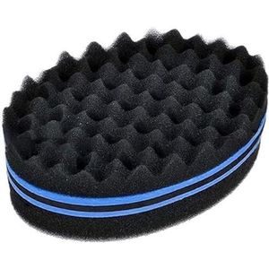 Magic Barber Sponge Brush - Curl Twist Haarspons Grote Gaten Dubbelzijdige Kam Wave Borstel Afro Curling Coil Care Tool Dreads Locking Geschikt Voor Krullend Haar