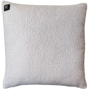 Warmpi® Draadloos Warmtekussen incl. Warmpi® Powerbank(10.000mah) - Teddy Lichtgrijs boucle -Het elektrisch verwarmde kussen heeft ook kabel van 2.5m voor opwarming via stopcontact of USB (Light Grey)