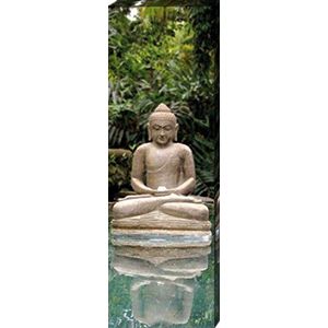 1art1 Boeddhisme Poster Kunstdruk Op Canvas Buddha In Bali Muurschildering Print XXL Op Brancard | Afbeelding Affiche 90x30 cm