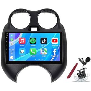 Android 14 Autoradio Sat Navi voor N-issan March (2010-2013) 9 Inch Touchscreen Multimedia Player met Draadloze Carplay GPS Navigatie FM RDS Bluetooth 5G-WiFi SWC DSP,M100s