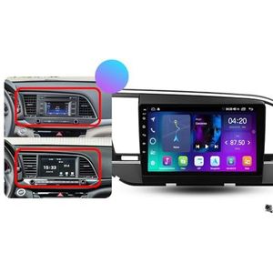 ZWCLSH Android 13 Auto Stereo Dubbele Din Radio Compatibel met Hyundai Elantra 6 2016-2018, 9 ''QLED Touchscreen Auto Stereo Draadloze Carplay Android Auto Autoradio BT GPS Wifi DSP FM RDS SWC, B, 1NF