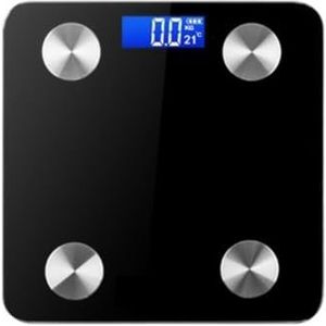 Weegschaal Weegschaal Huishoudelijke Badkamerweegschaal Bluetooth Lichaamsvetweegschaal Elektronische Weegschaal Personenweegschaal(Black)