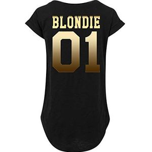 BFF Best Friends oversized Long T-Shirt Set Blondie Brownie - 1x Brownie Tshirt Goud Zwart M