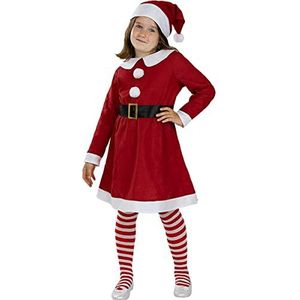 Funidelia | Kerst kostuum voor meisjes Santa Claus, Kerst, Kerstvrouw - Kostuum voor Kinderen, Accessoire verkleedkleding en rekwisieten voor Halloween, carnaval & feesten - Maat 7-9 jaar - Rood