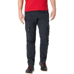 TIMEZONE Men trousers regular fit medium rise slim legs cargo pockets stretch, Colour:Black, Size:31W / 32L, Beenlengte:L32