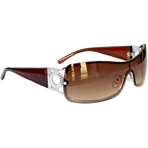 Zonnebril voor dames, bril, monoglas, sportieve stijl, dames, M 34, bruin, zilver., Breite : ca. 14,0 cm / Höhe: 3,90 cm