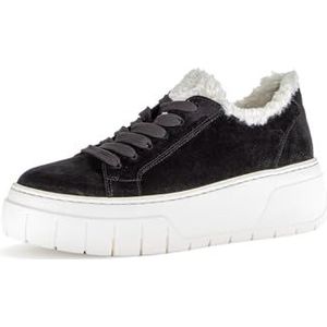 Gabor Low-Top sneakers voor dames, lage schoenen, beste pasvorm, warme voering, Zwart 17, 38 EU