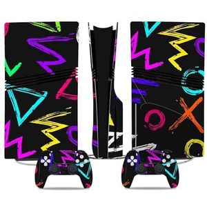 Anti Kras Voor PS5 Pro Skin Disc Edition & Voor PS5 Pro Skin Digital Edition Console Controller Vinyl Cover Skins Wraps Krasbestendig Compatibel 05216 Geen Schuimvorming(Disc Version)