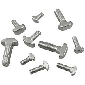 RVS vierkante bout, 30 stuks/20 stuks/10 stuks T-bout M5 T hamerkop 2020 aluminium bevestigingsconnector lengte 10 mm/12 mm/16 mm/20 mm/25 mm(20pcs,M5x20)