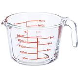 Relaxdays maatbeker - 250 ml - glas - hittebestendig - magnetron - maatstrepen in ml - onsen en cups