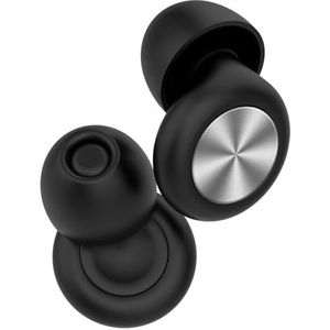 Oordopjes om te slapen, herbruikbare siliconen oordopjes, ruisonderdrukkende oordopjes, ideaal bij snurken en lawaai, flexibel en licht voor reizen en concentratie, zilver + zwart