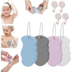 Korean Skin Scrubber Sponge, Korean Skin Sponge, Super Soft Exfoliating Bath Sponge, Korean Skin Scrubber Exfoliator Sponge, Korean Skin Exfoliating Body Scrubber Sponge Reusable (4Mix)