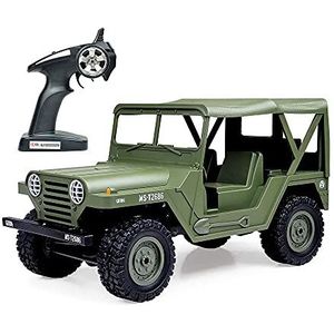 20 minuten speeltijd RC militaire vrachtwagen, off-road auto met afstandsbediening 2,4 Ghz 4WD 1:14 schaal speelgoedvoertuig voor kinderen kinderen jongen cadeau
