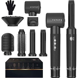 Airstyler Haarstyler 7 in 1, Föhnborstel set met 110000 U/Min Hair Dryer, Heteluchtborstel, Fohn met Diffuser, Stijlborstel, Krulborstel, voor Het Drogen, Gladmaken, Volume en Stylen