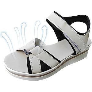Sandalen met dikke zool voor dames | Casual schoenen met plateauzolen,Platte sandalen met lage zool en verstelbare bandjes voor strandwinkels Xinme