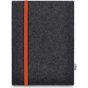 Stilbag Tablet vilten tas Leon voor Samsung Galaxy Tab S8 Ultra | Etui Case van Merino wolvilt | Kleur: oranje-antraciet | Beschermhoes Made in Germany