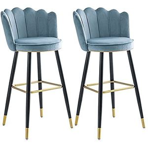 AADDFDD Barkrukken, barstoelen, fluwelen barkrukken, set van 2, moderne woondecoratie, ontbijt, keuken, toonbank, barstoelen, koffiebar, zijstoelen met lotusrug en metalen frame, eenvoudig te