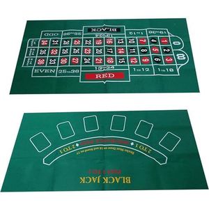 Renywosi Blackjack Roulette, dubbelzijdige vilten speeltafel, vliesmat, waterdichte tafelmat, lay-out tafel casino spellen tafel voor volwassenen, 90 x 60 cm